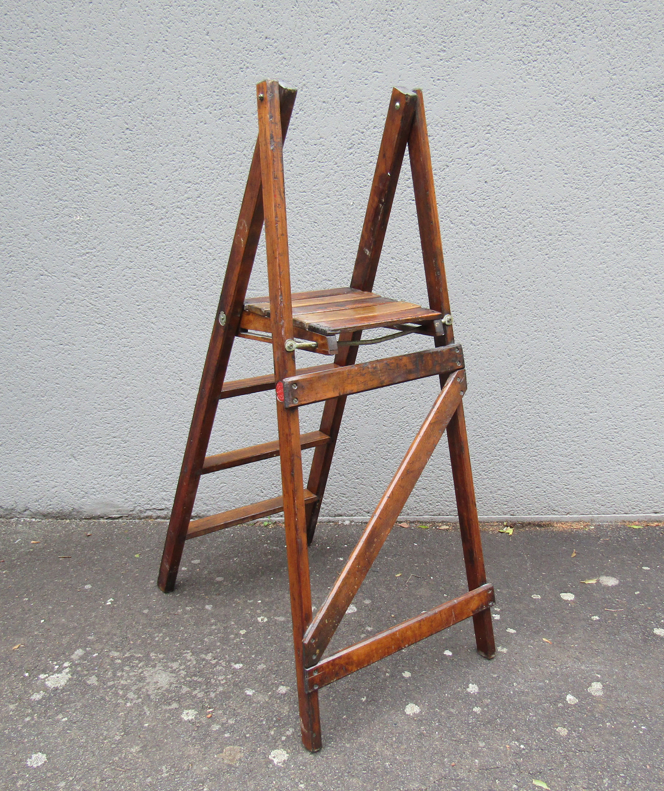old stepladder scale vintage library
