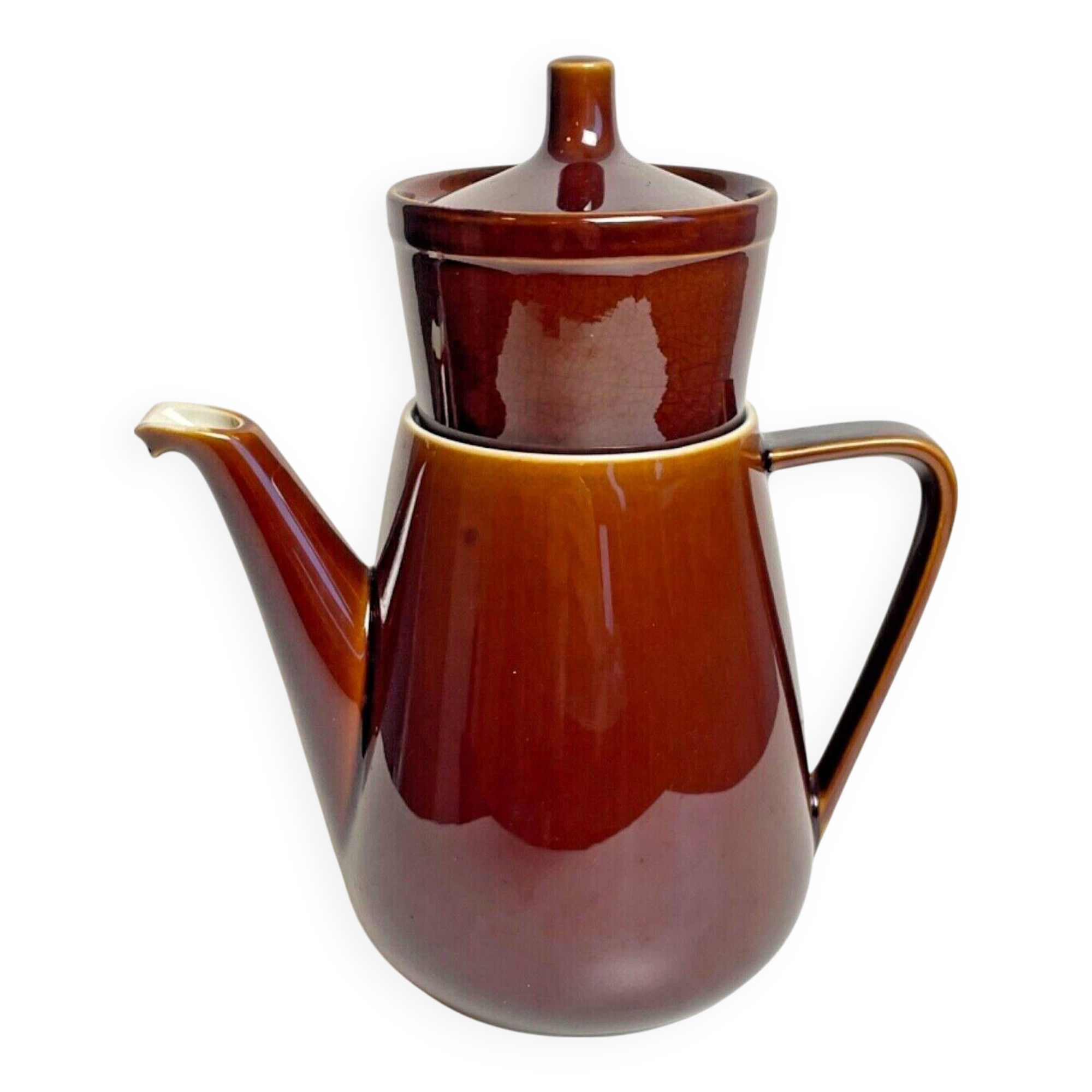 Vintage Villeroy & Boch teapot, in brown stoneware, made in Luxembourg