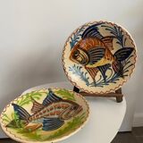 Set of two plates decoration Fish signed Vallauris style