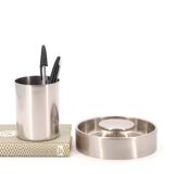 Cendrier rond Tecno Design en acier, années 70