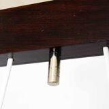 Hanging lamp in wood, glass and chrome metal 1970