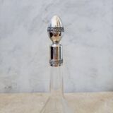 Antique small crystal and solid silver carafe