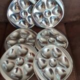 Set of 6 metal oyster plates