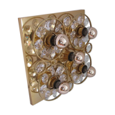 Lampe murale doré, cristaux de verre des années 1960