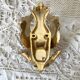 Double coat hook in Hollywood Regency style, brass swan