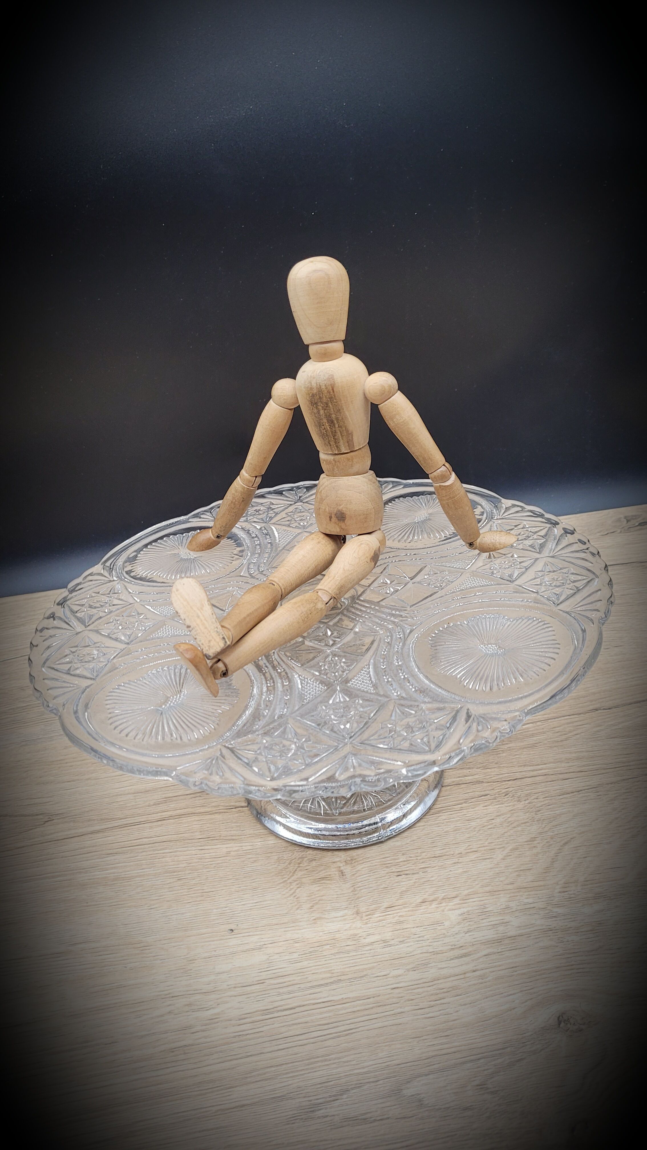 Chopped transparent pie dish