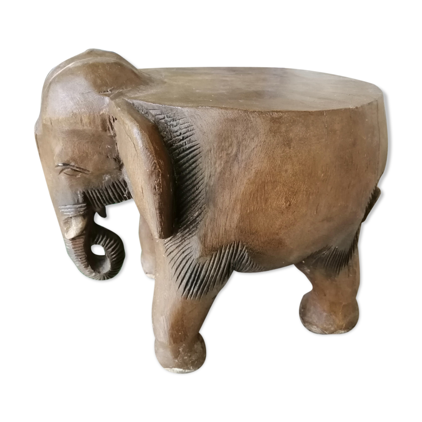 Solid wooden elephant table