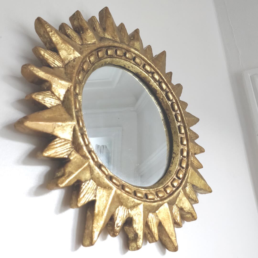 Gold stucco sun mirror 36cm