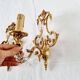 2 antique bronze and rock crystal candles and one light sconces in classic style