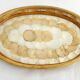 Mother-of-pearl and rattan tray