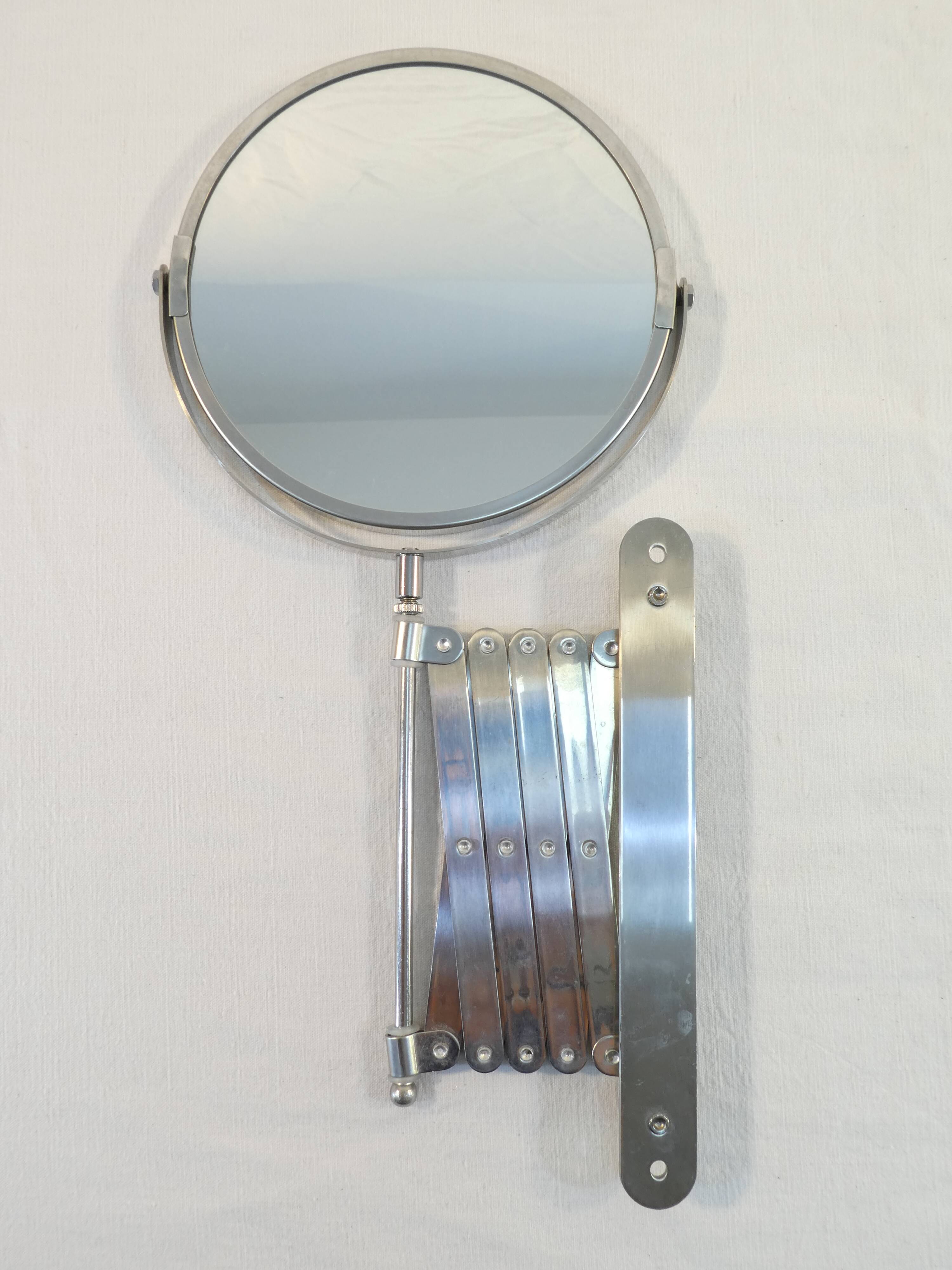 Vintage metal accordion wall mirror