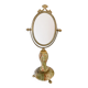 Miroir de table vintage en onyx vert et laiton doré