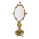 Miroir de table vintage en onyx vert et laiton doré