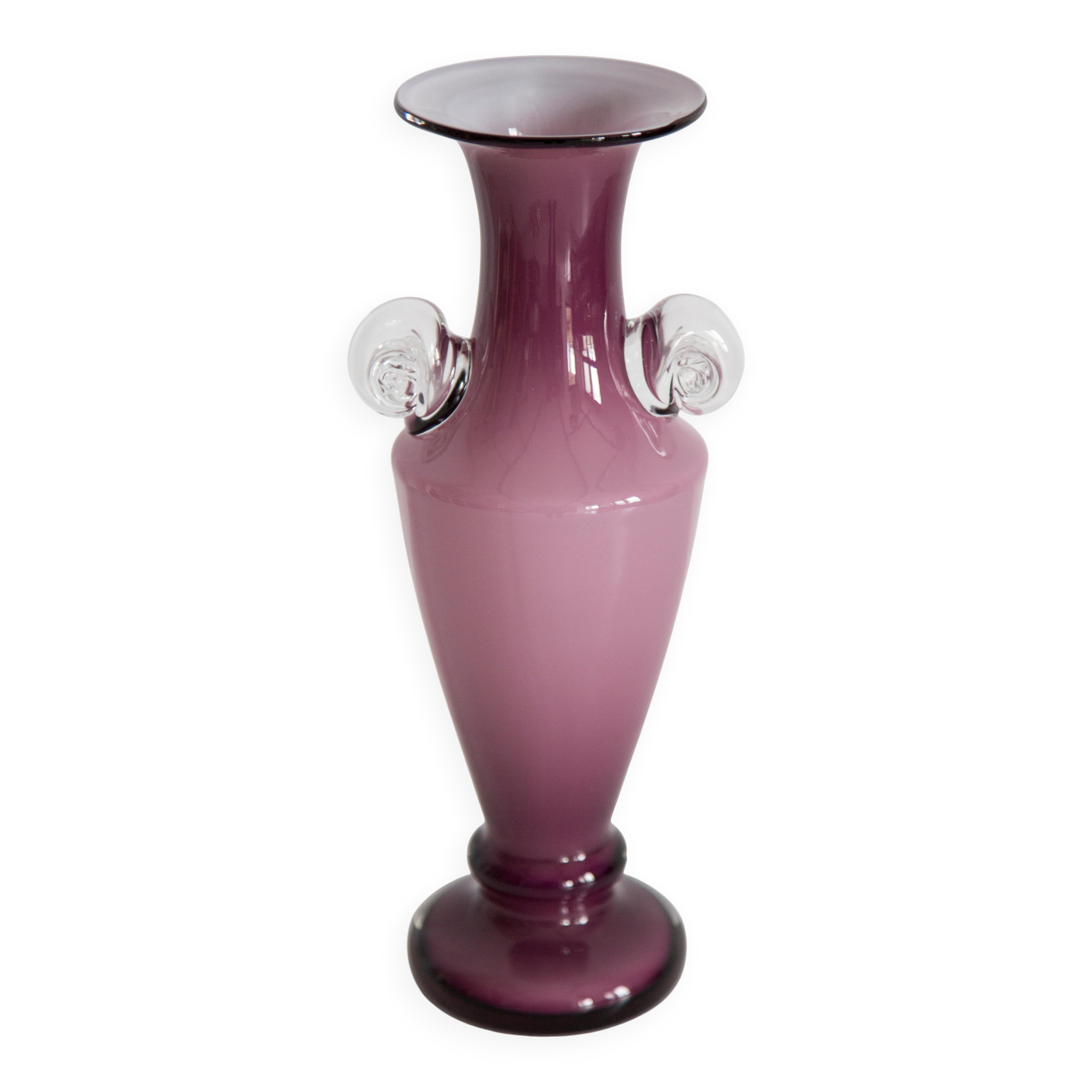 Vase décoratif en verre violet vintage de style milieu du siècle, Europe, années 1960