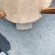 High table old hot water bottle Louis XVI style marble top