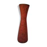 Orange red ceramic vase