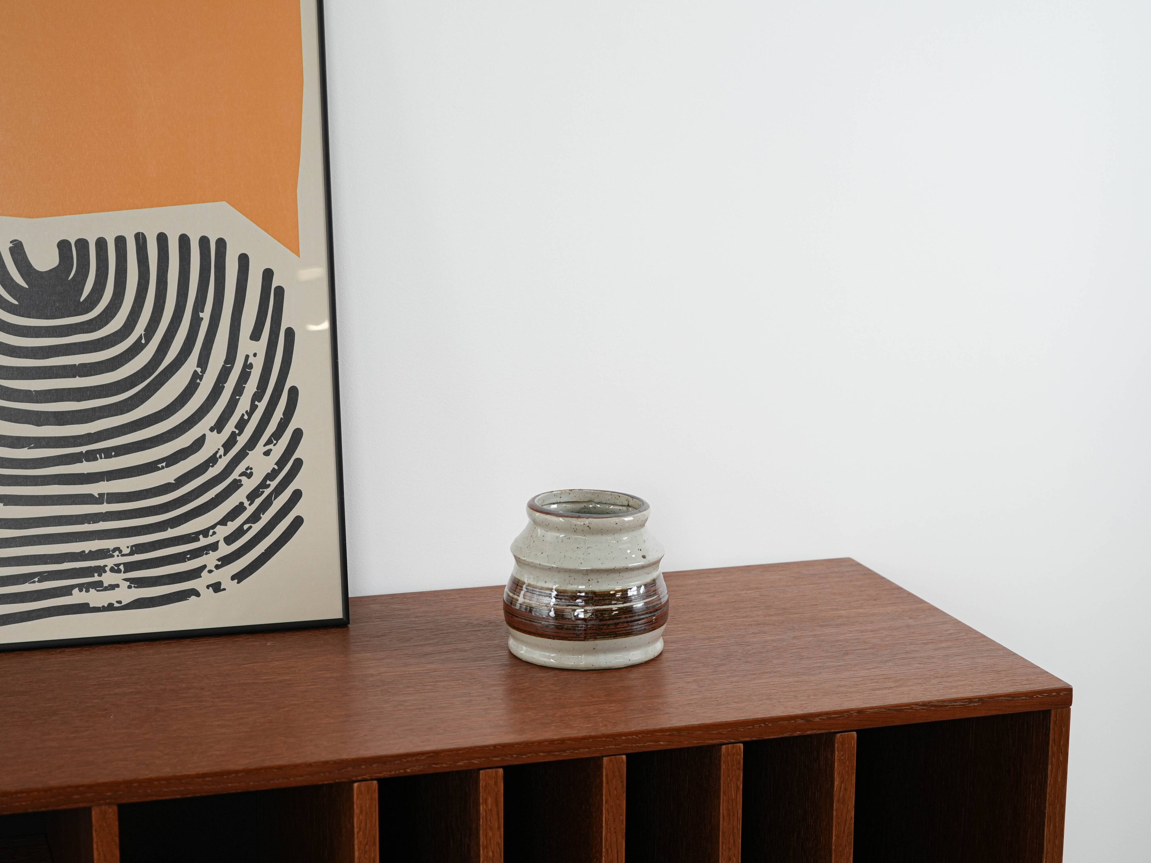 Grey ceramic vase, Danish design, 1960s, made in Denmark