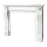 Cheminée en marbre blanc de carrare style Louis XVI vers 1890