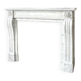 White Carrara marble fireplace in Louis XVI style circa 1890