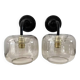 Pair of smoked glass wall sconces
