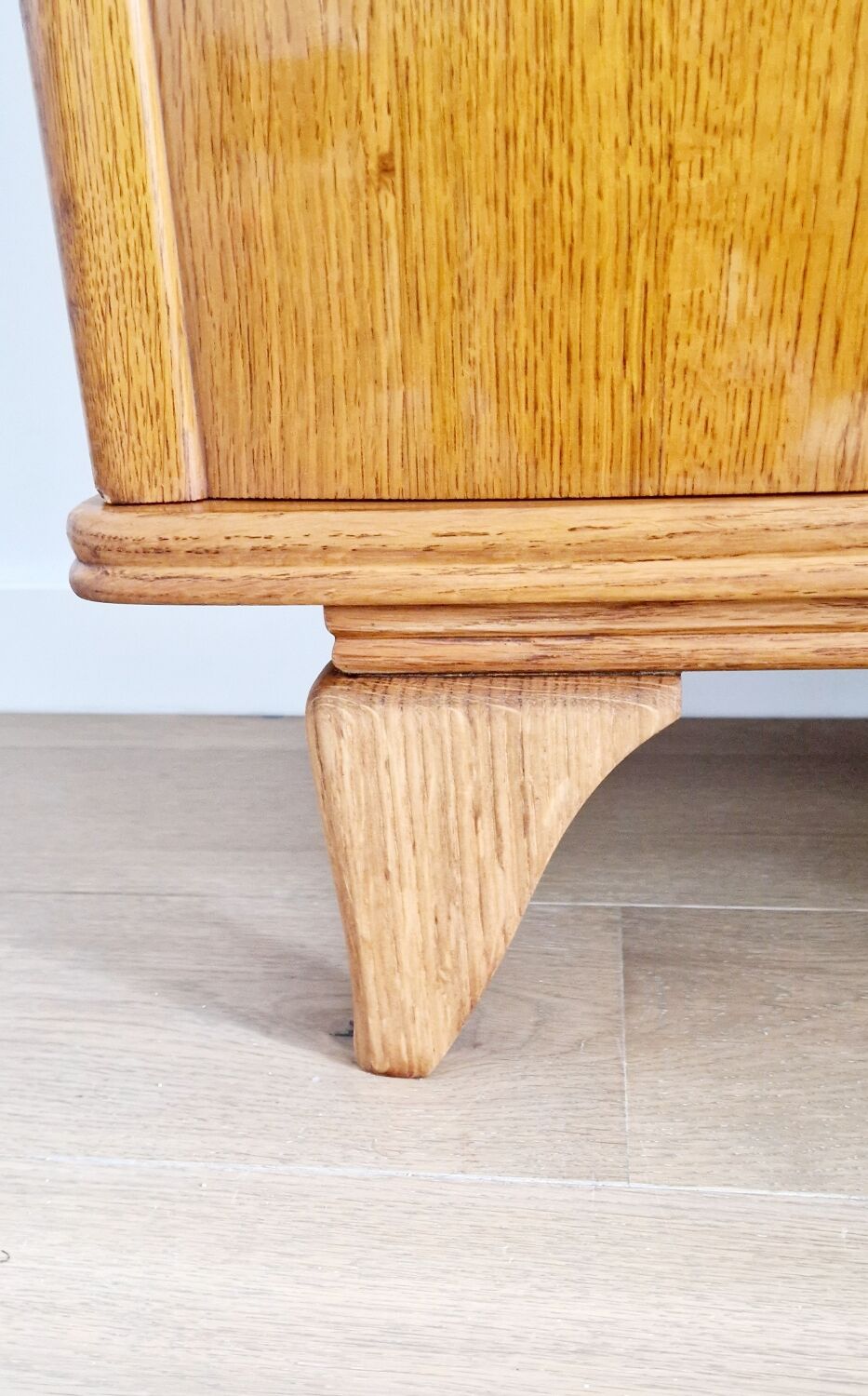 Low sideboard 2 doors art deco oak