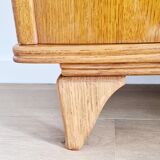 Low sideboard 2 doors art deco oak