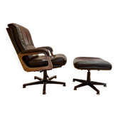 Fauteuil pivotant et son ottoman "drabert" pour "gerd lange".