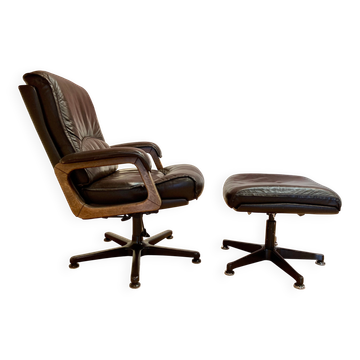 Swivel armchair and its ottoman "drabert" for "gerd lange".