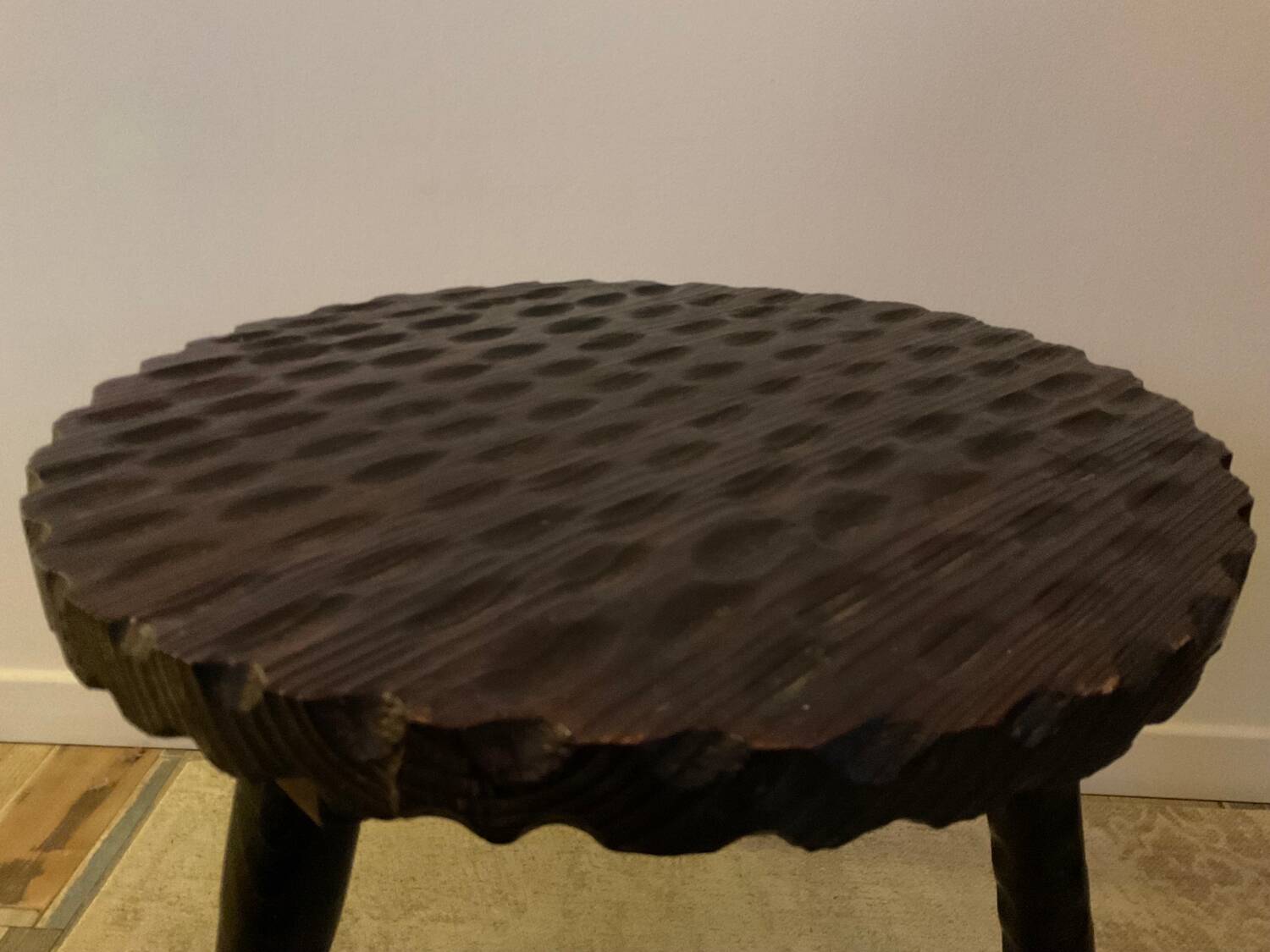 Vintage Brutalist Coffee Table in Solid Wood