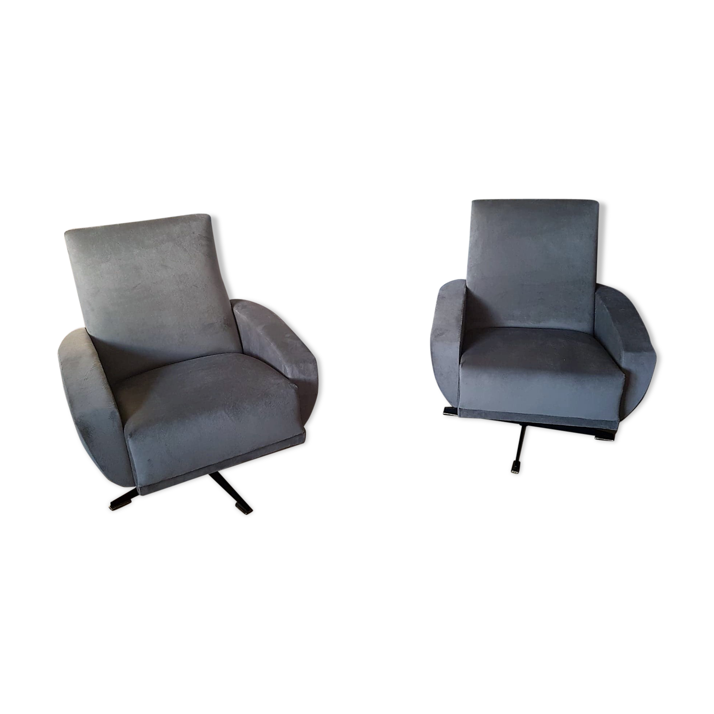 Paire de fauteuils pivotants des années 50/60