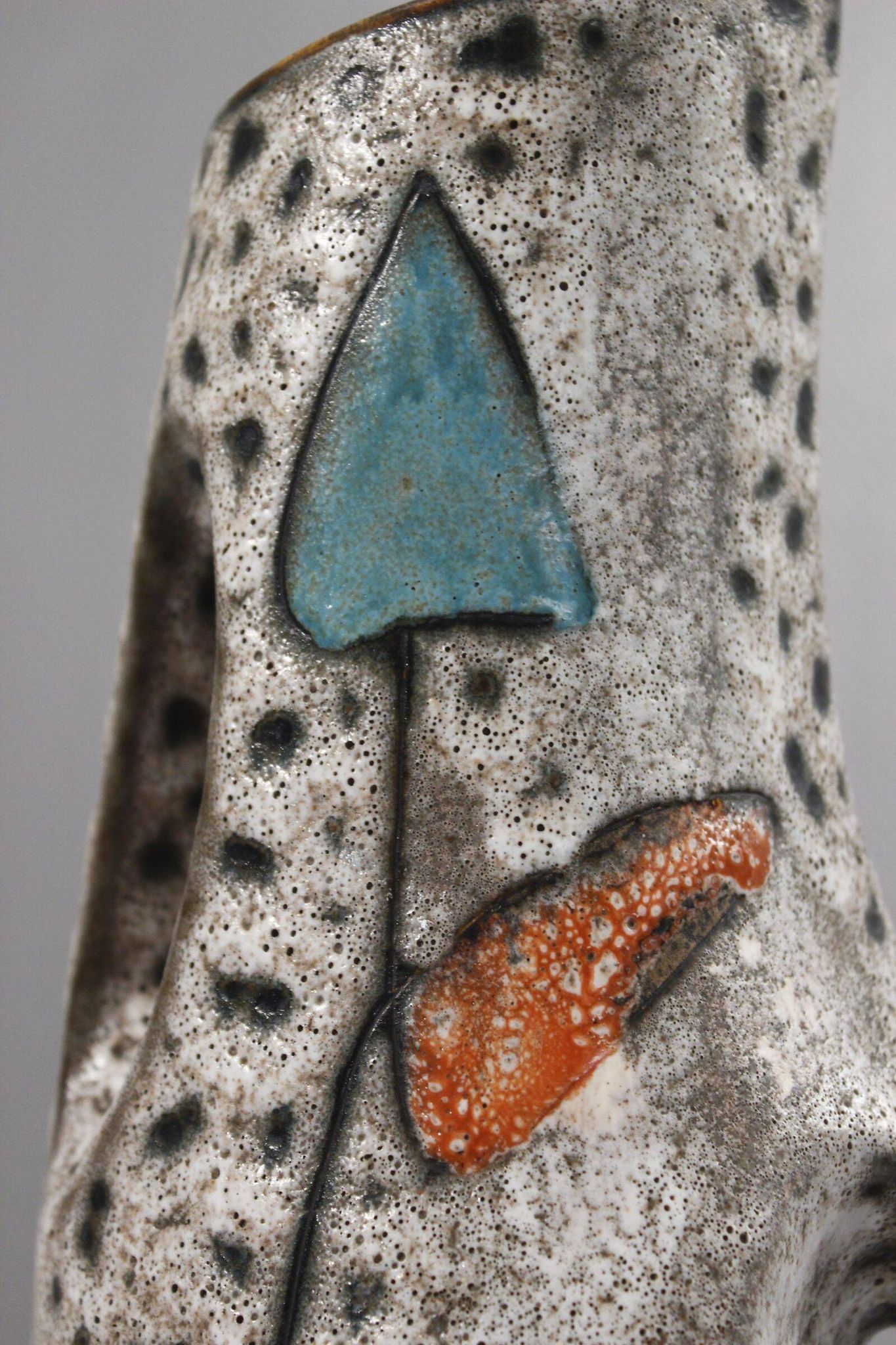 Marius Bessone in Vallauris large free-form vase with abstract decoration 1950s