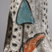 Marius Bessone in Vallauris large free-form vase with abstract decoration 1950s
