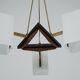 Chandelier à trois bras de style mid-century par Stilnovo. Italie, années 1950.