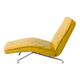 Mid Century / Modernist / Bauhaus Style  Chaise in yellow leather and chrom