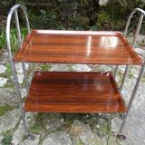 Vintage folding rolling trolley with 2 trays