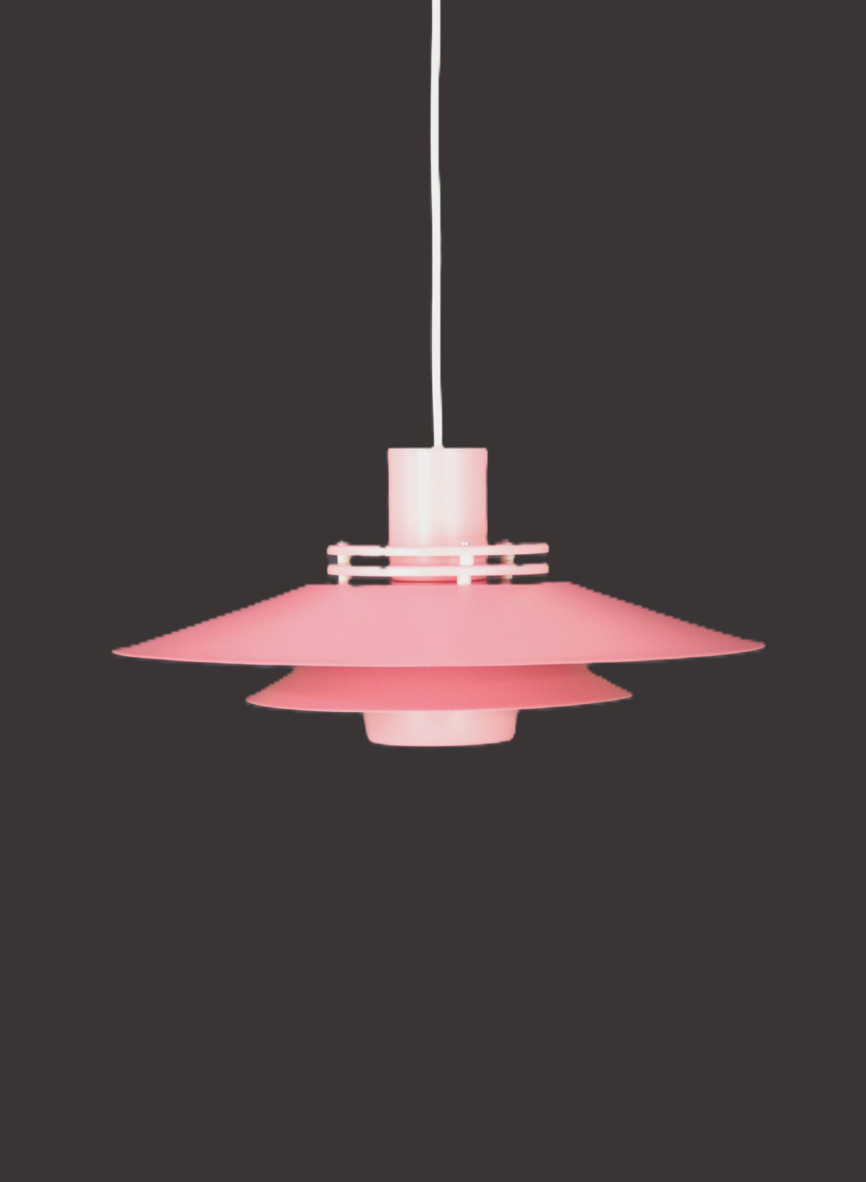 Great pink restored Danish ceiling lamp *** Danish design *** unique *** Denmark 1970's