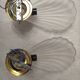Pair of wall sconces shell lamps Art Deco frosted glass