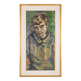 Mid-century oil painting of a child signed by the Belgium artist Jan Vandek