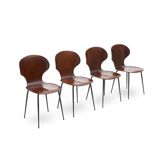 Lulli chairs by Carlo Rati for Industria Legni Curvati, 1950s, set of 4.