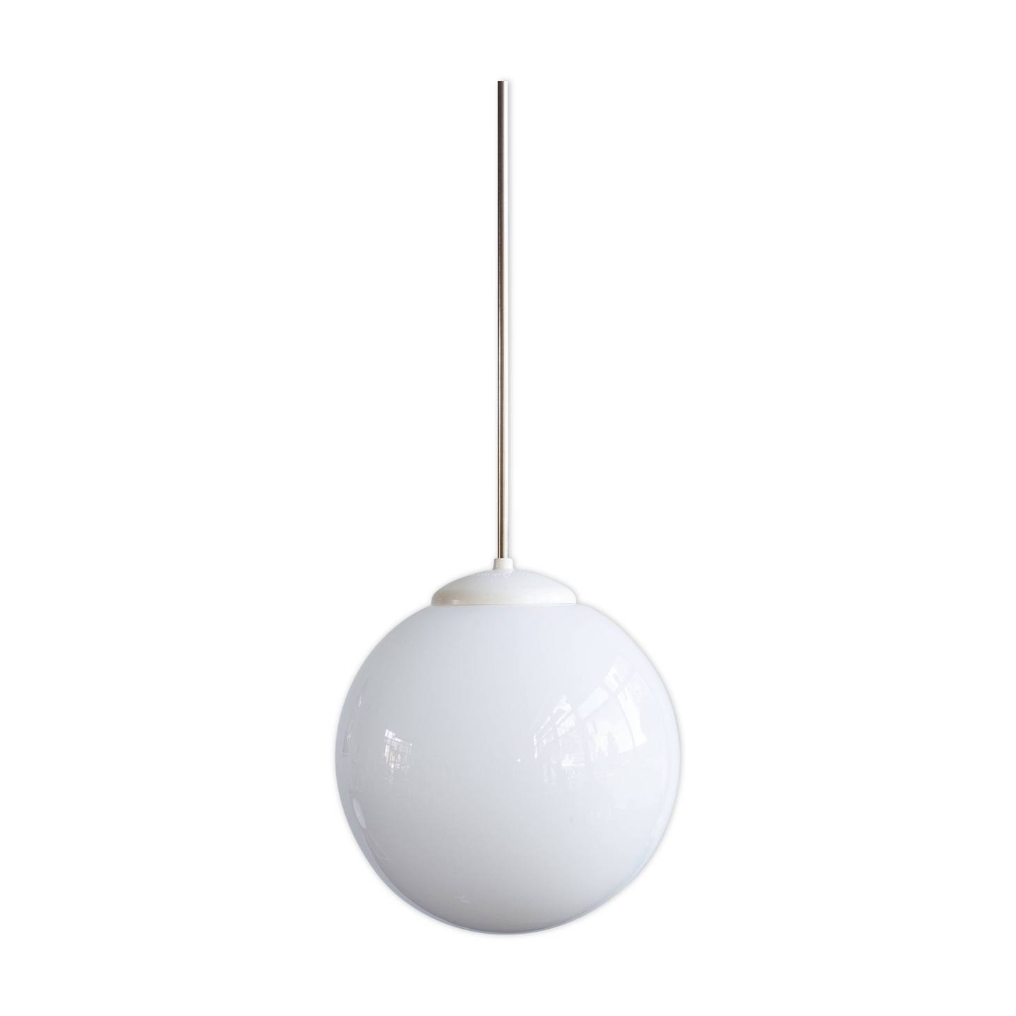 White Bakelite Czechoslovak Hanging Lamp, 1970s