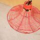 Vintage tulip hanging lamp in rattan