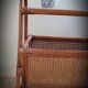 Braided rattan side table and smoked glass