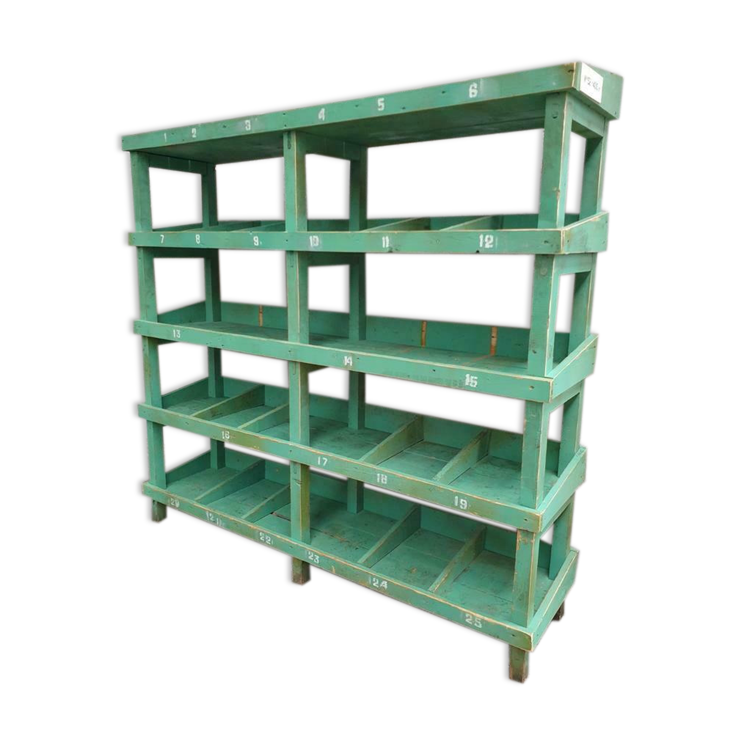 Bibliothèque verte en bois