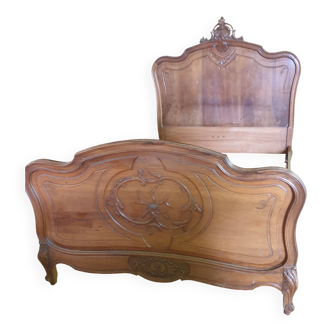 Walnut bed frame - Louis Philippe style