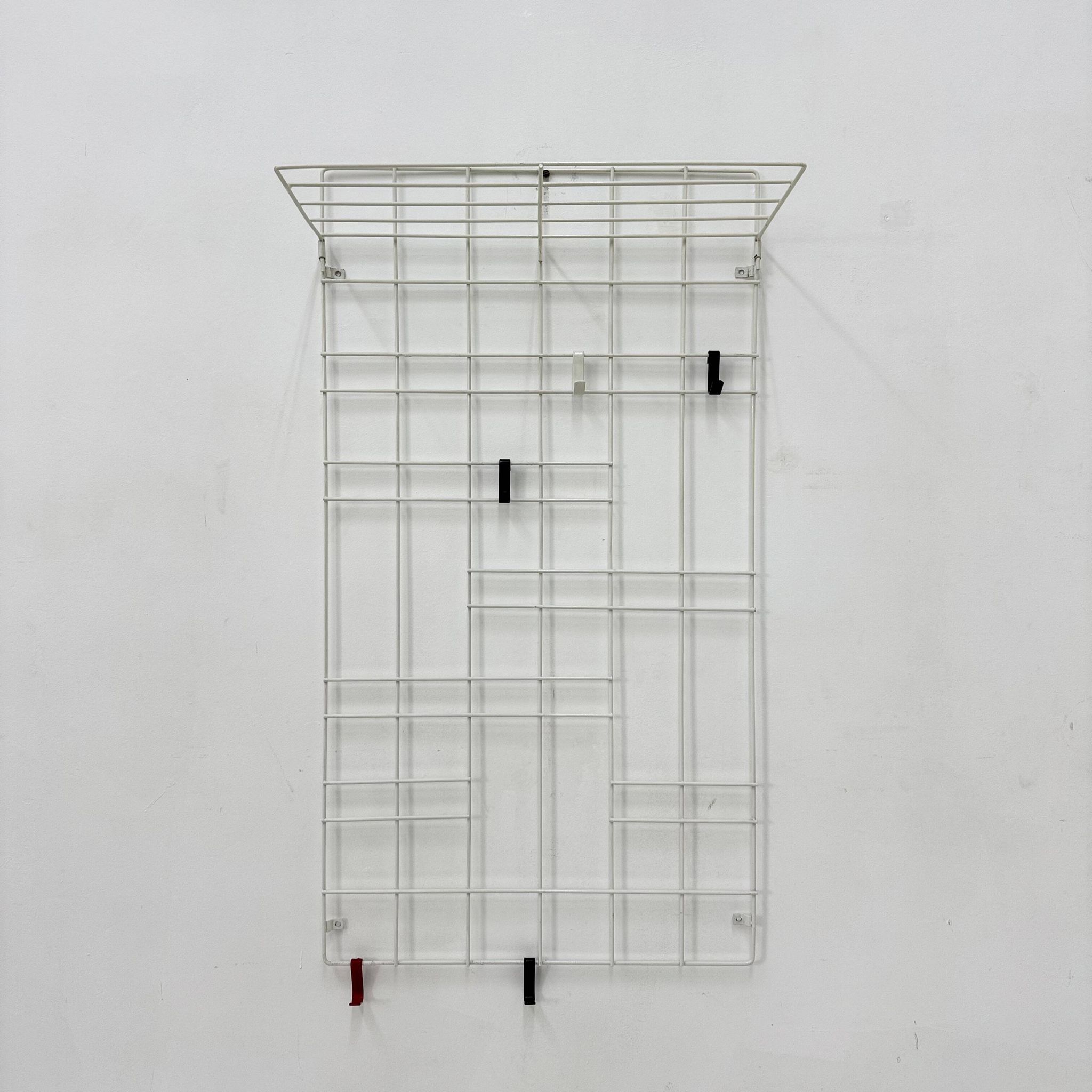 Vintage wire metal wall coat rack , 1960s