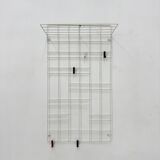 Vintage wire metal wall coat rack , 1960s