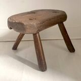 Brutalist Tripod Foot Stool Solid Wood