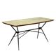 1960s vintage table made of wood and metal with a glass top, Italy.