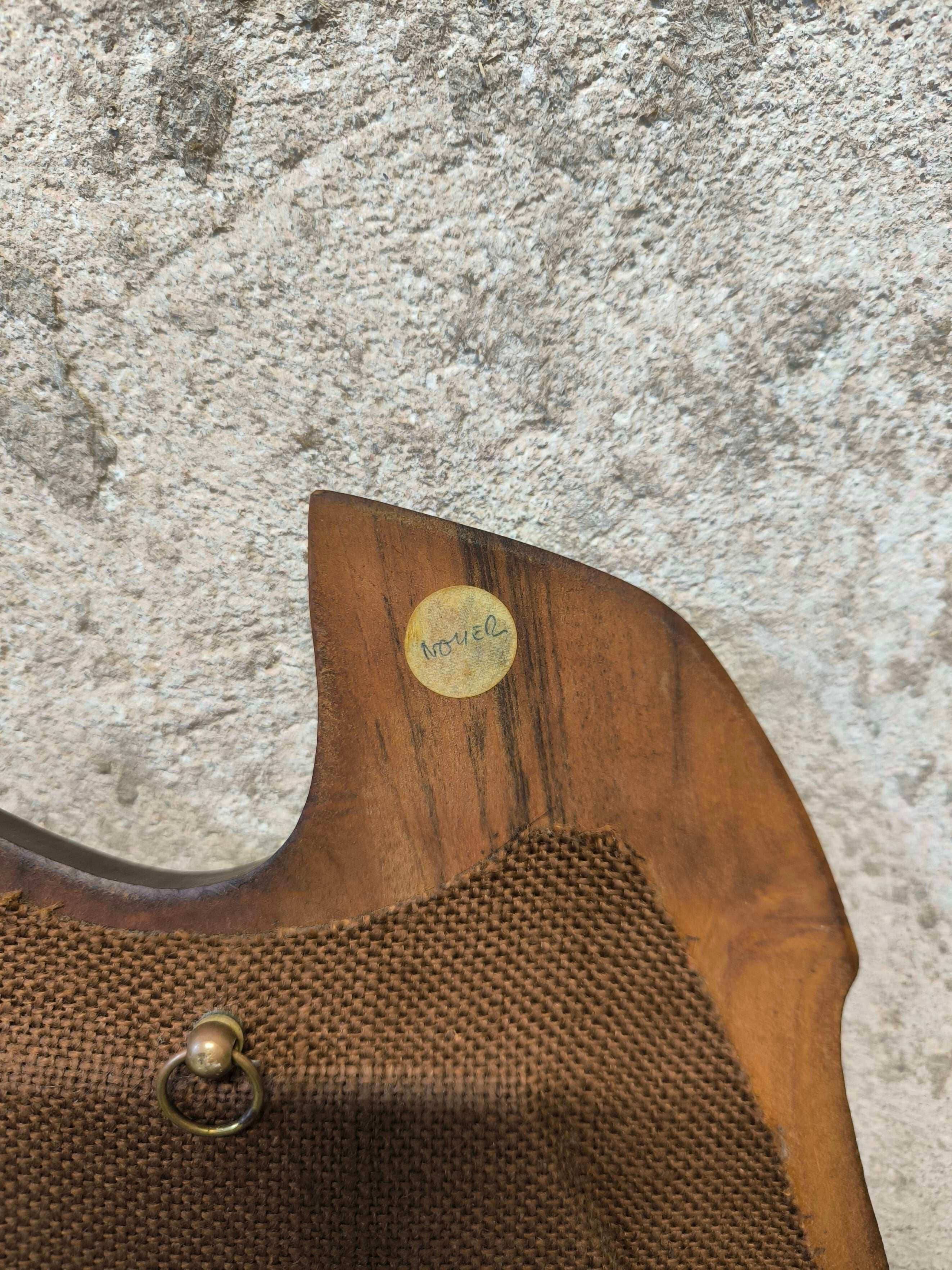 Vintage free-form mirror in solid wood
