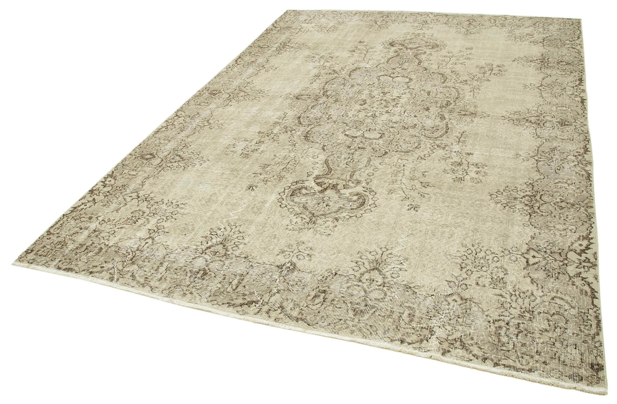 Hand-knotted antique turkish beige carpet 208 cm x 300 cm